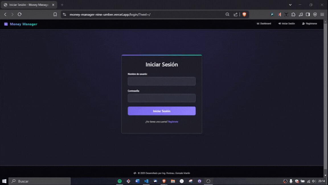Money Manager Dashboard